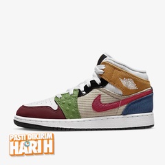 Beli Sepatu Sneakers Anak Air Jordan Aj 1 Mid Se Gs Patchwork Multicolor Original Dr6957-100