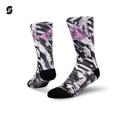 Beli Kaos Kaki Basket Stay Hoops Fullprint Sock Distort White Original Sck-1768-Reg-Mix-As